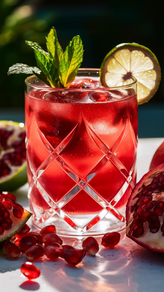 festive pomegranate sparkler drink