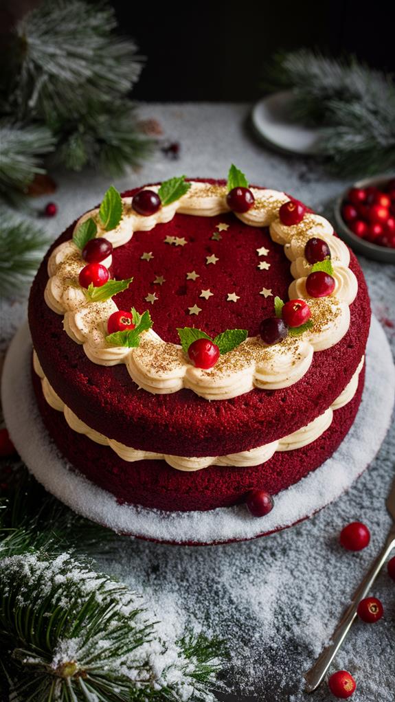 festive red velvet dessert