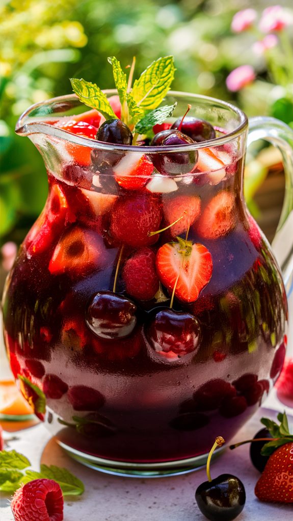 fruit infused summer cocktail