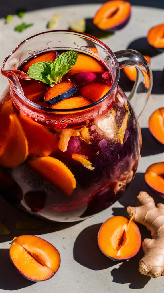 fruity plum ginger drink