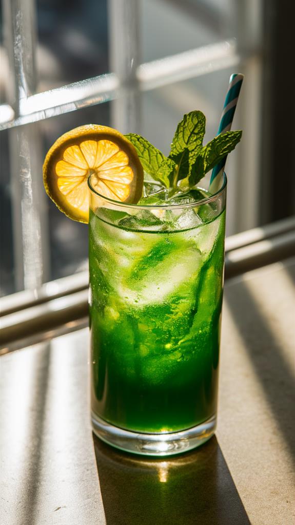 healthy spirulina lemonade drink