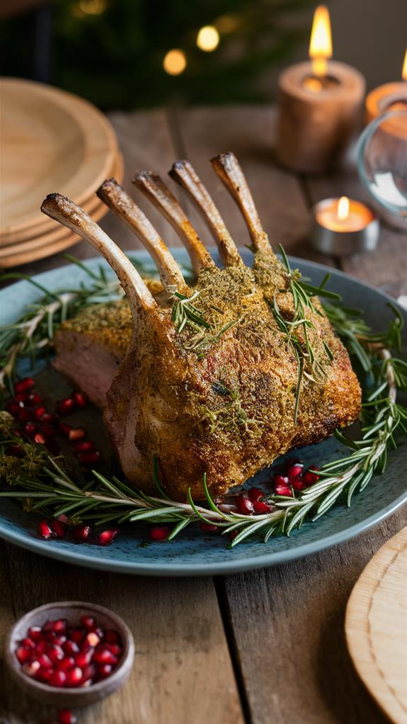 herb crusted lamb rack