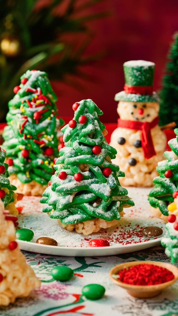 holiday themed rice krispies treats