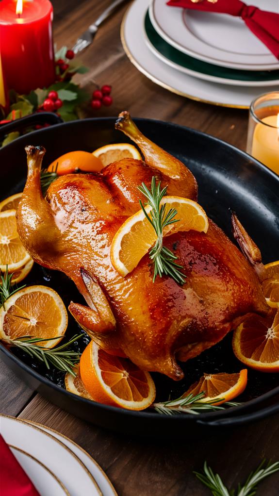 orange glazed holiday duck