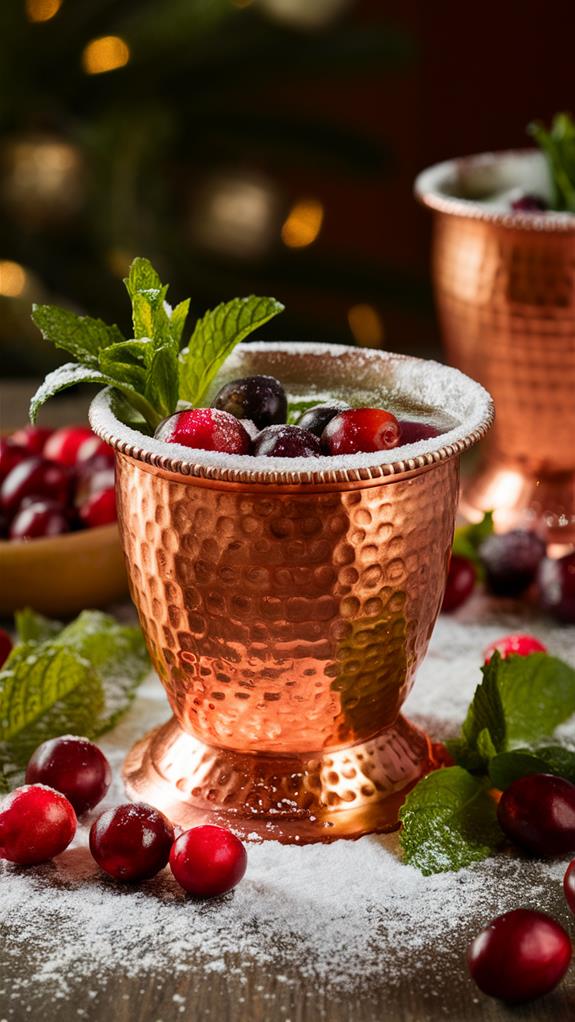 refreshing cranberry mint cocktail