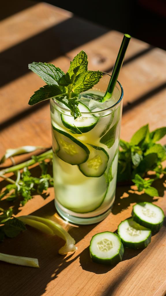 refreshing cucumber mint beverage