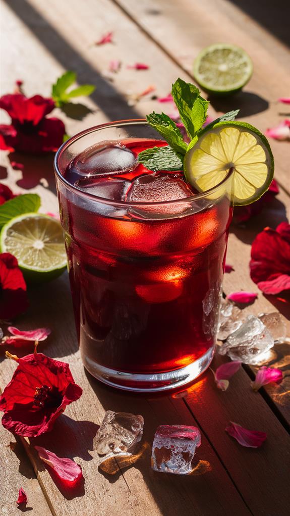 refreshing hibiscus iced drink