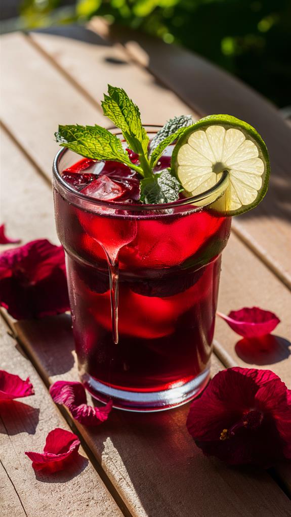 refreshing hibiscus iced tea