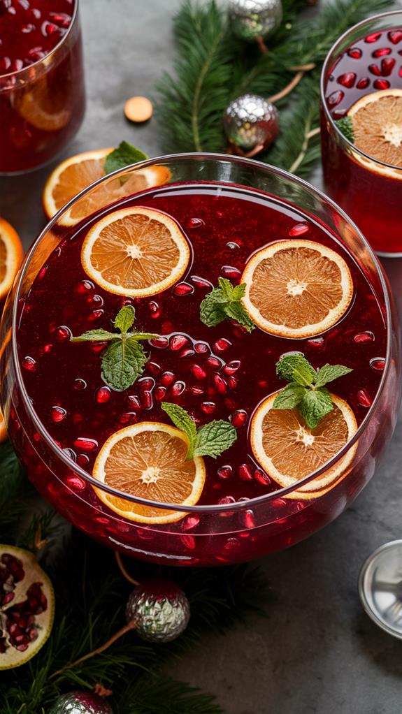 refreshing pomegranate sparkling beverage