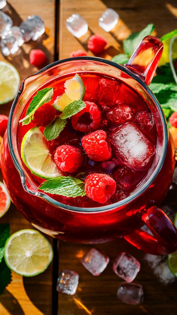 refreshing raspberry rum cocktail