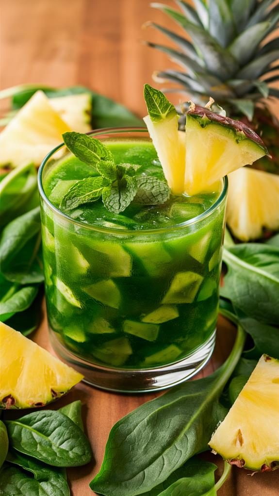 refreshing spinach pineapple beverage