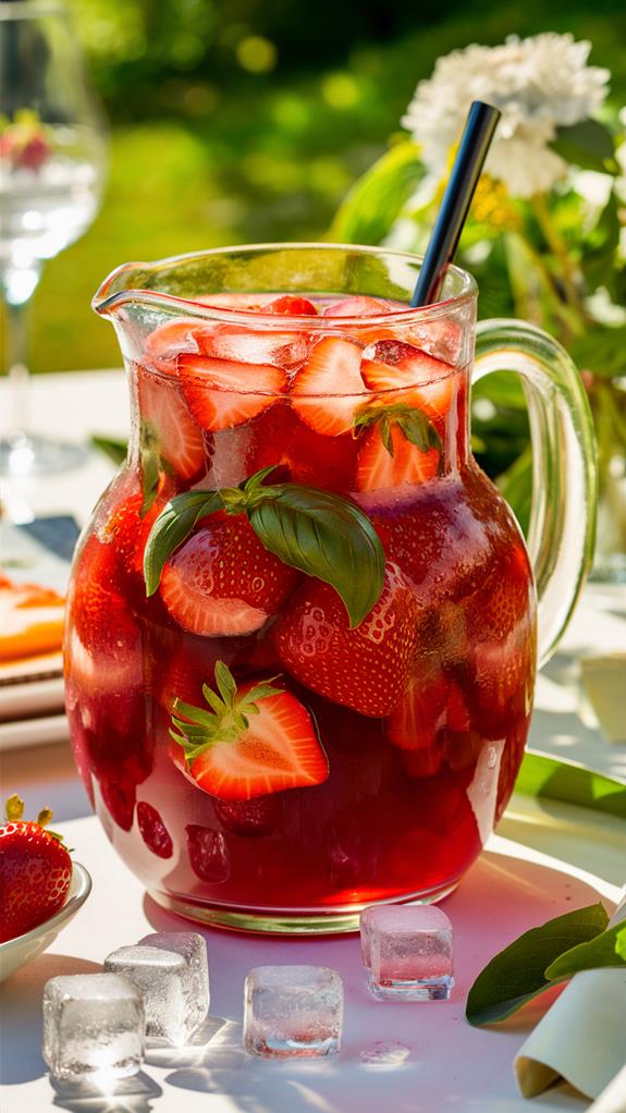 refreshing strawberry basil beverage