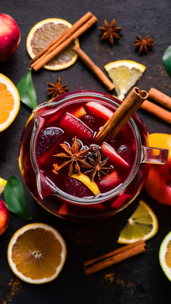 seasoned sangria with red wine