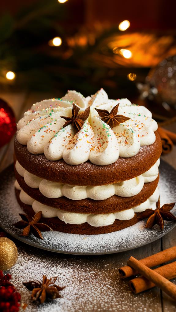 spiced gingerbread dessert layers