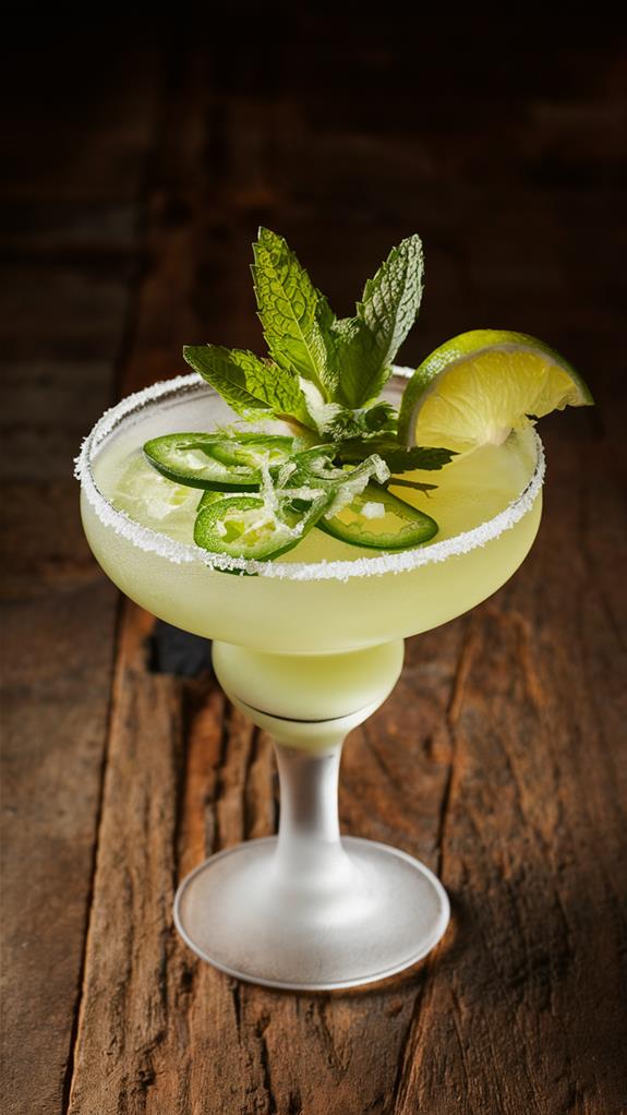 spicy mint margarita cocktail