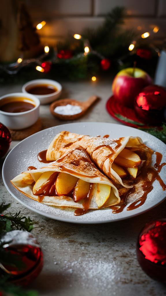 sweet caramel apple crepes