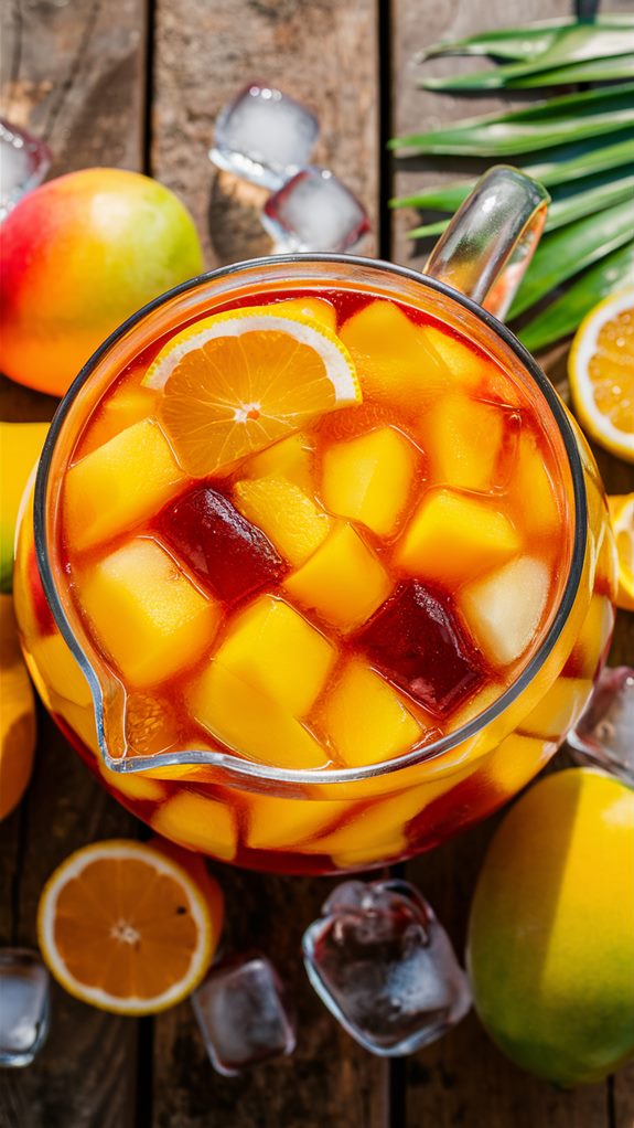 tropical fruit wine cocktail