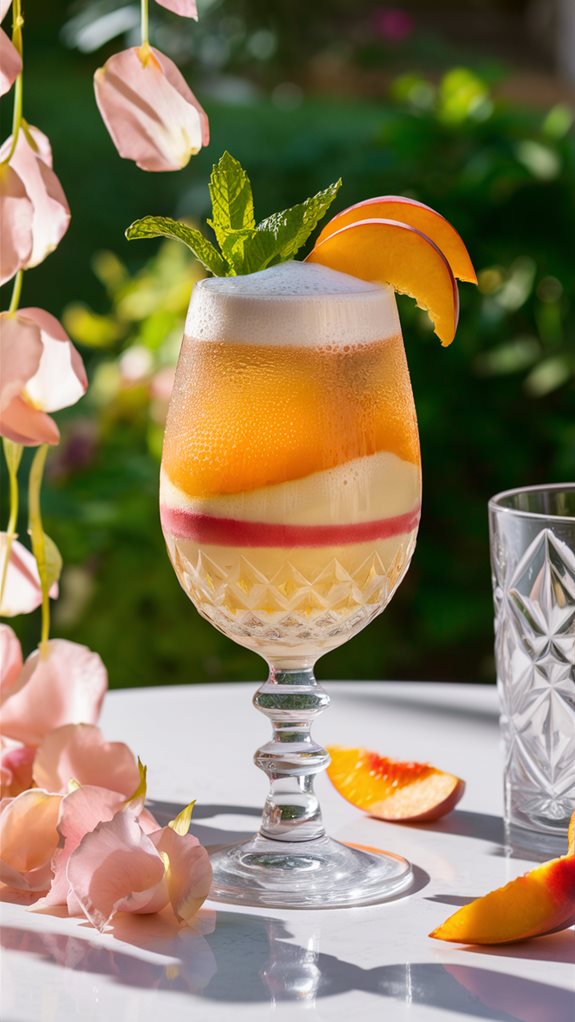 refreshing peach vanilla drink